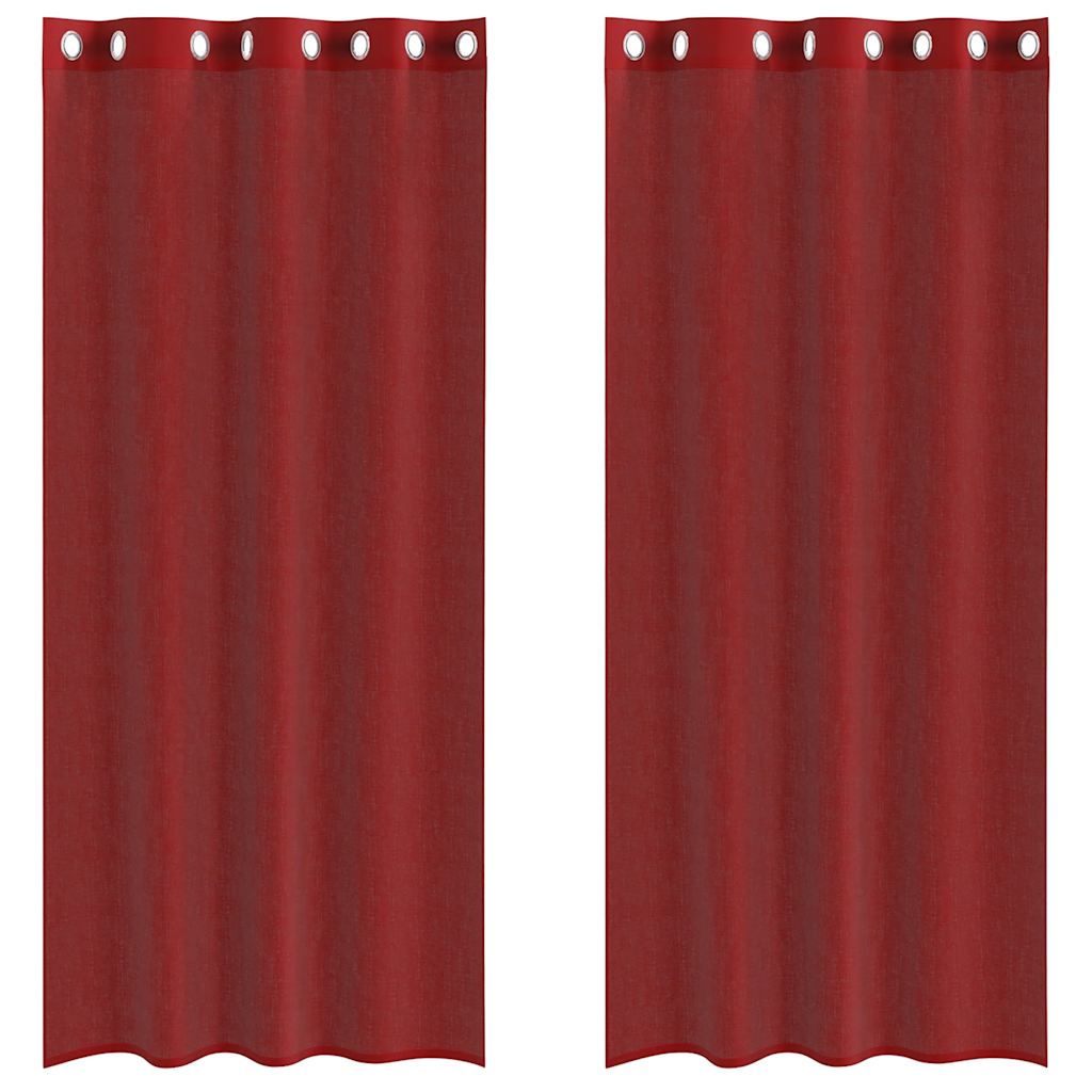Vidaxx rideaux voile avec œillets 2 pcs bordeaux