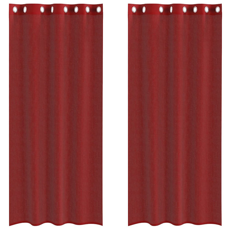 Vidaxx rideaux voile avec œillets 2 pcs bordeaux