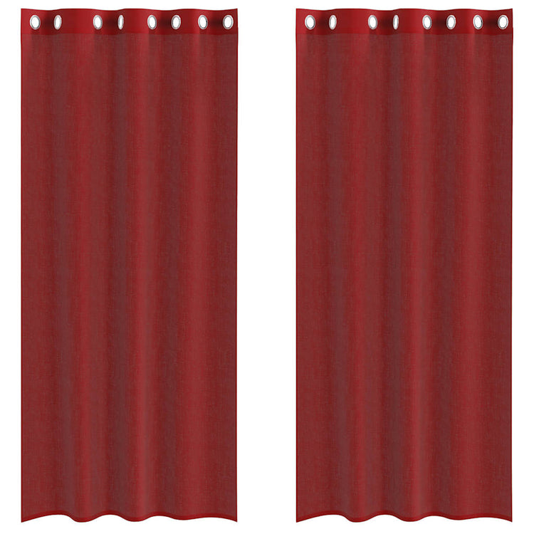 Vidaxx rideaux voile avec œillets 2 pcs bordeaux