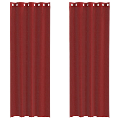 Vidaxx rideaux voile avec œillets 2 pcs bordeaux