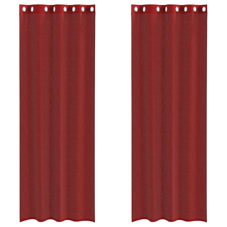 Vidaxx rideaux voile avec œillets 2 pcs bordeaux