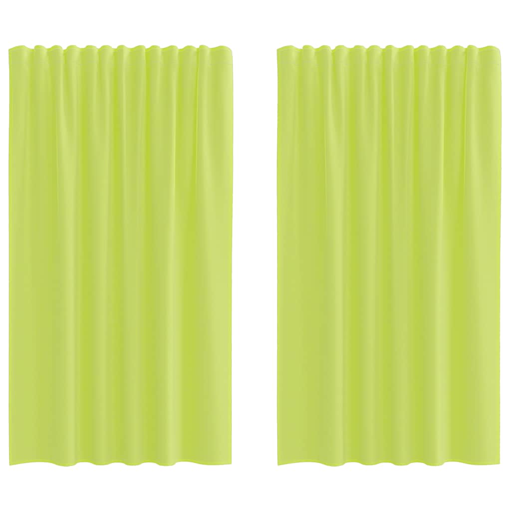 Vidaxl rideaux voile avec passe-tringles 2 pcs vert pomme