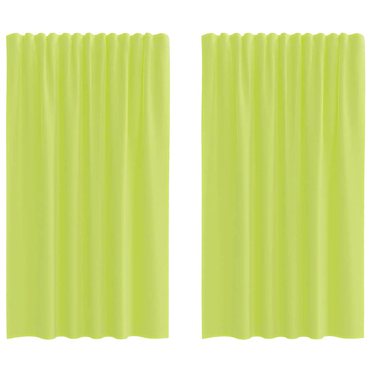 Vidaxl rideaux voile avec passe-tringles 2 pcs vert pomme