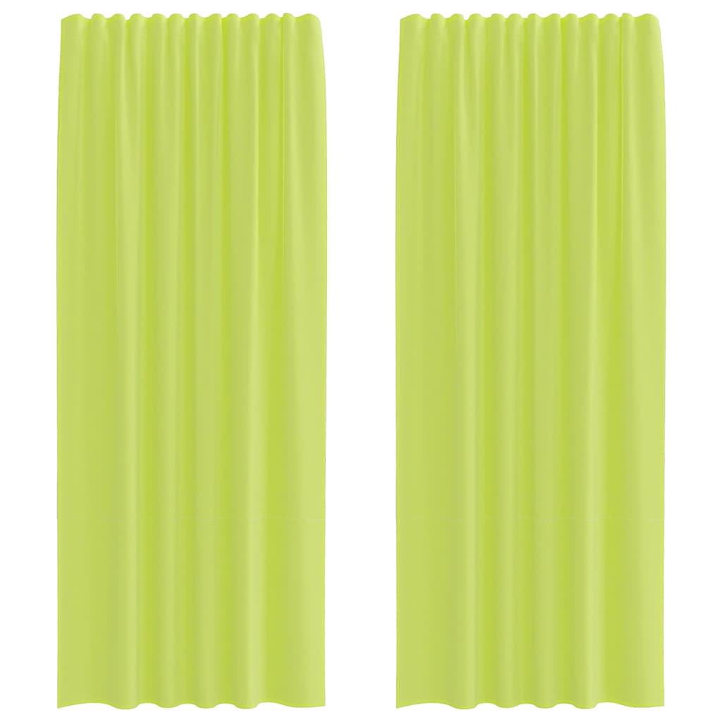 Vidaxl rideaux voile avec passe-tringles 2 pcs vert pomme