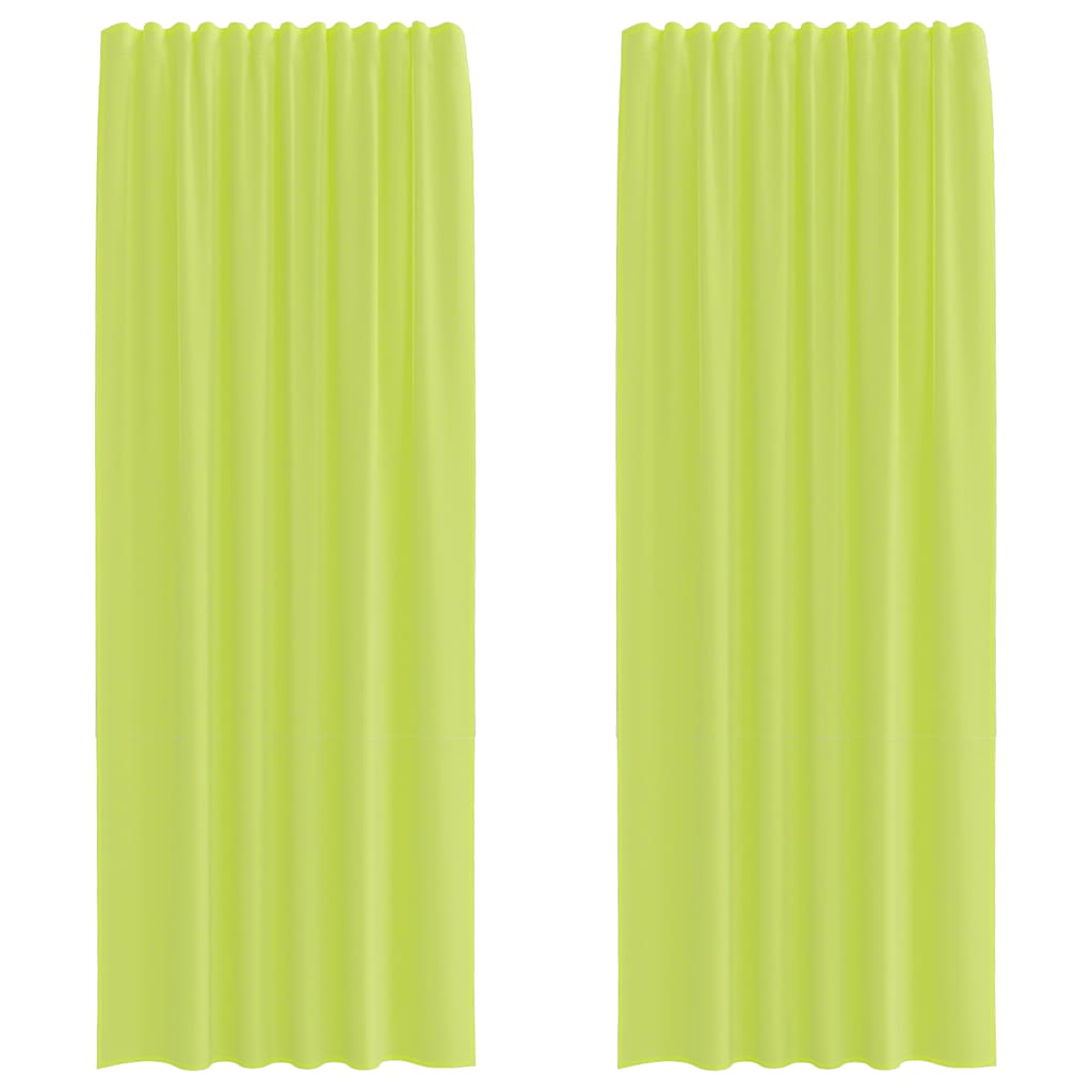 Vidaxl rideaux voile avec passe-tringles 2 pcs vert pomme