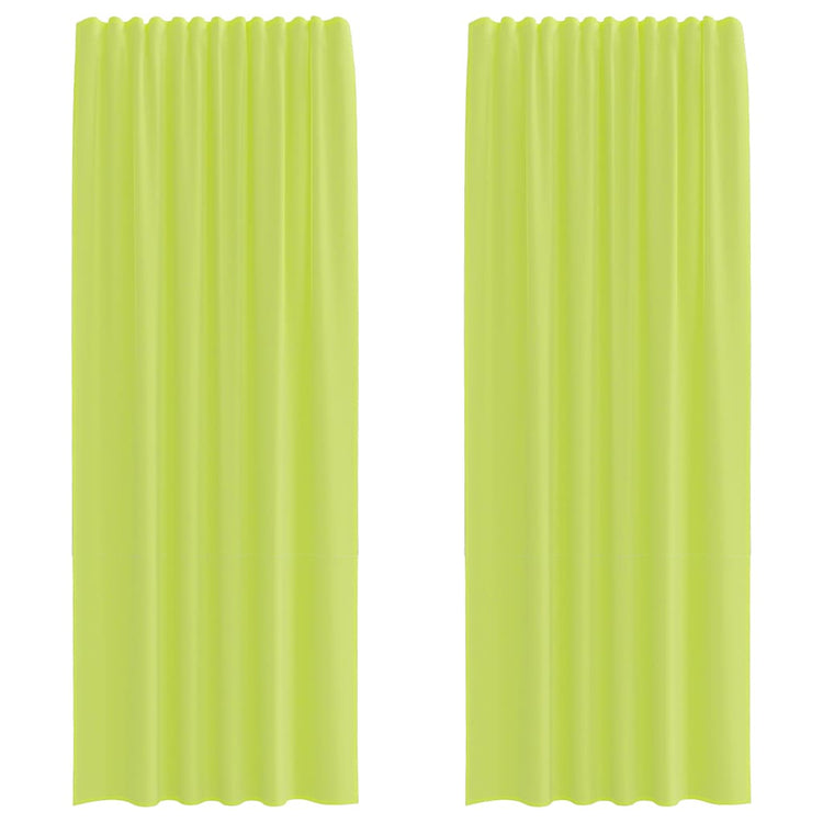 Vidaxl rideaux voile avec passe-tringles 2 pcs vert pomme
