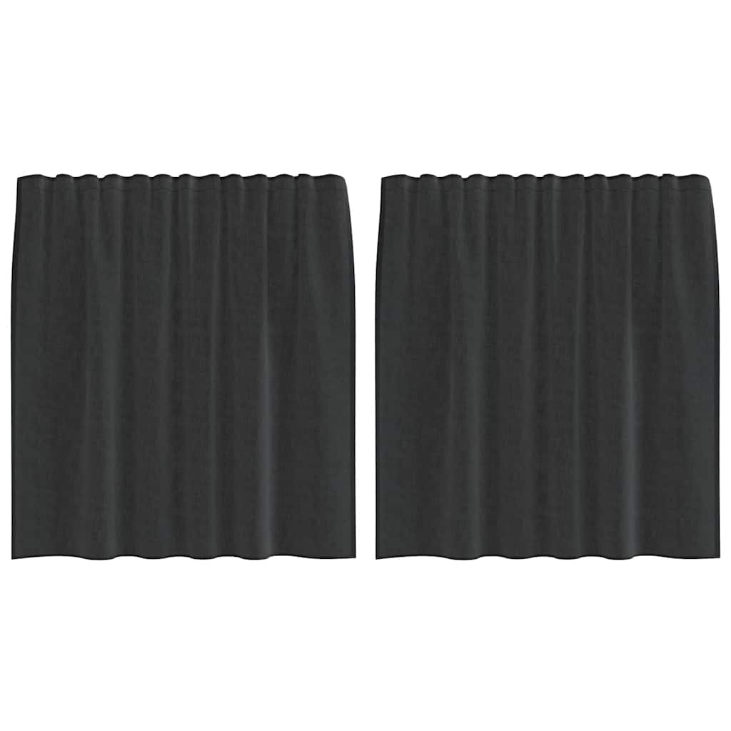 Vidaxl rideaux voile avec passe-tringles 2 pcs noir