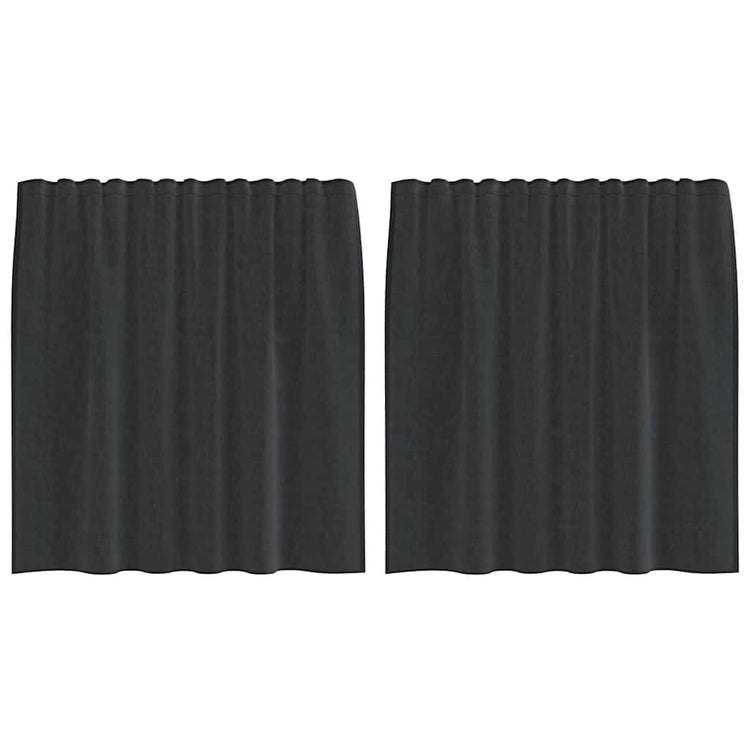 Vidaxl rideaux voile avec passe-tringles 2 pcs noir