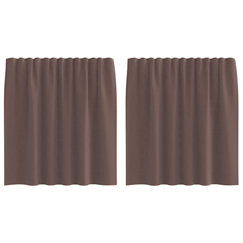Vidaxl rideaux voile avec passe-tringles 2 pcs marron