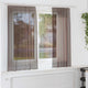Vidaxl rideaux voile avec passe-tringles 2 pcs marron