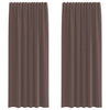 Vidaxl rideaux voile avec passe-tringles 2 pcs marron