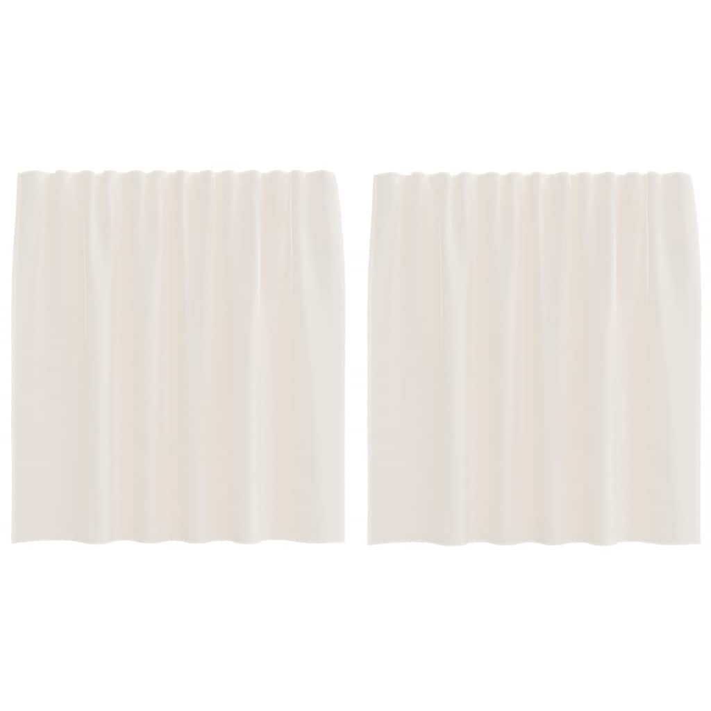 Vidaxl rideaux voile avec passe-tringles 2 pcs couleur crème