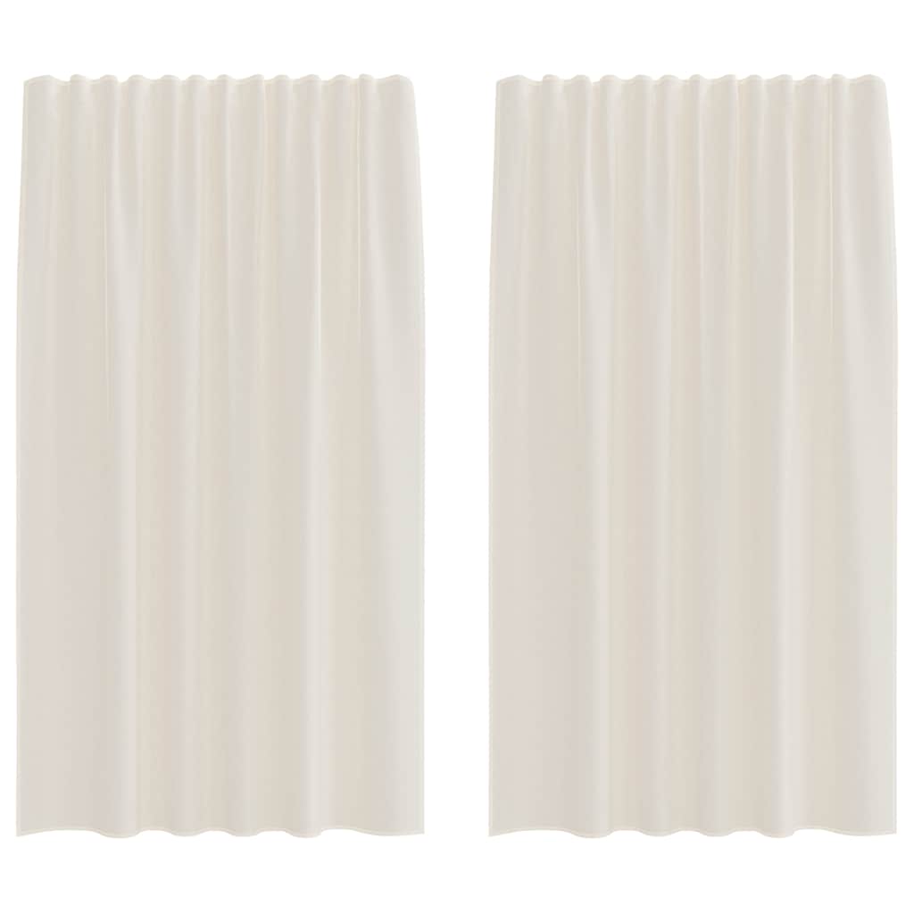 Vidaxl rideaux voile avec passe-tringles 2 pcs couleur crème