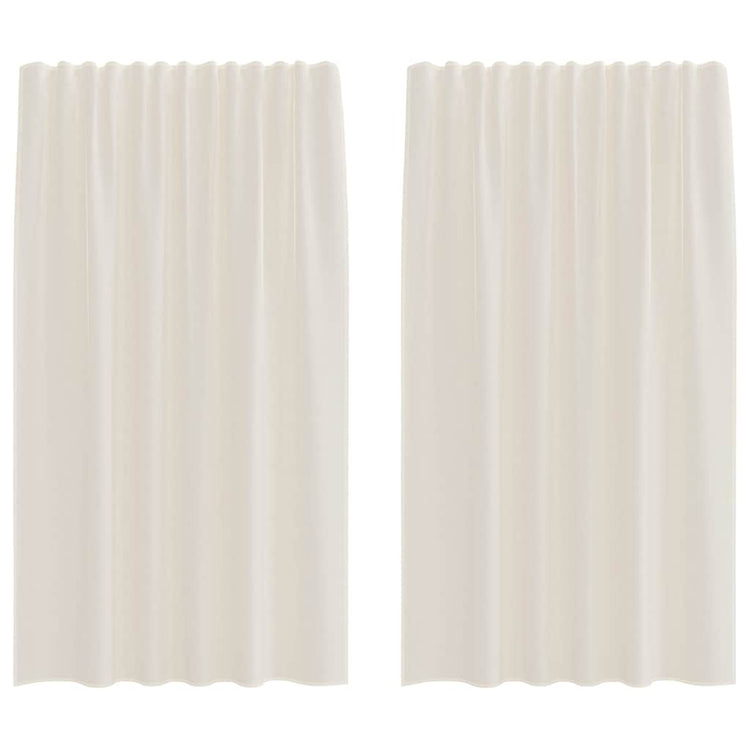 Vidaxl rideaux voile avec passe-tringles 2 pcs couleur crème