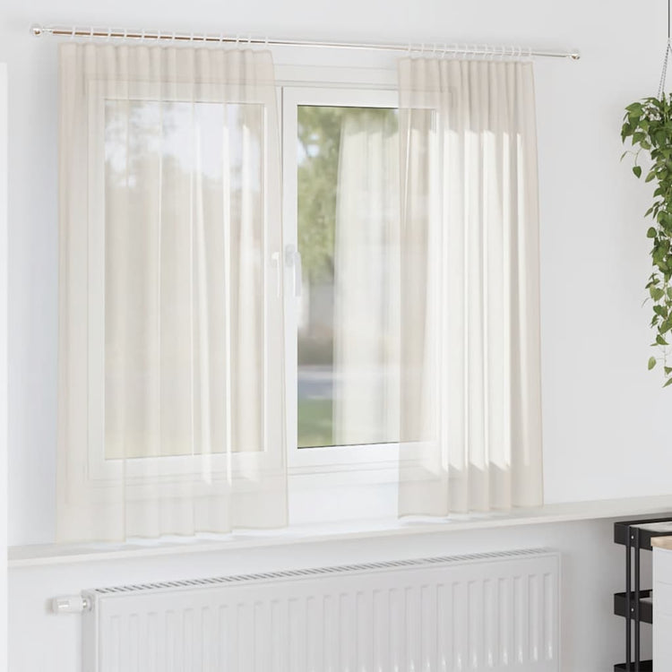 Vidaxl rideaux voile avec passe-tringles 2 pcs couleur crème