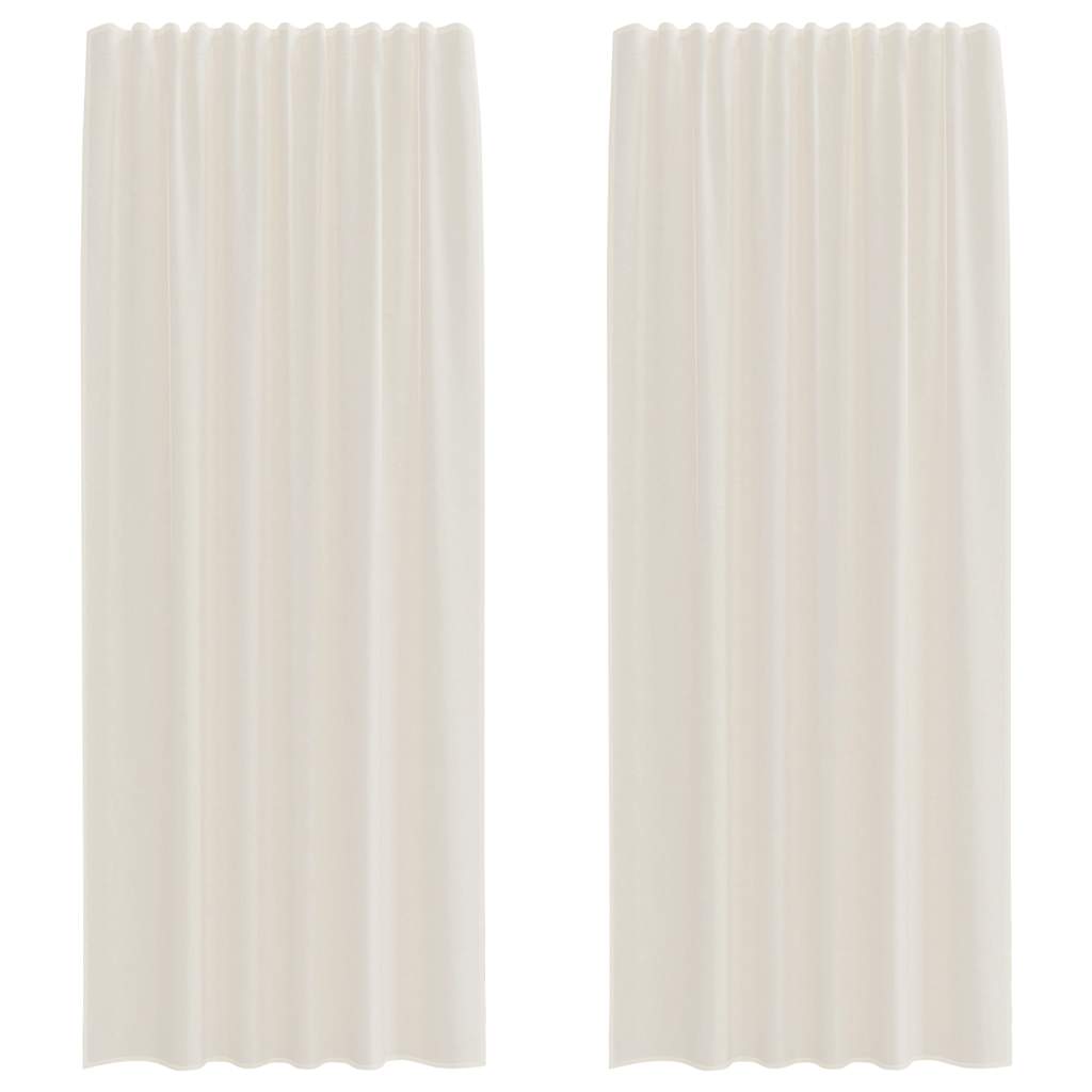 Vidaxl rideaux voile avec passe-tringles 2 pcs couleur crème