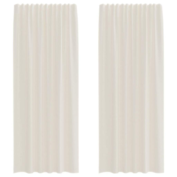 Vidaxl rideaux voile avec passe-tringles 2 pcs couleur crème