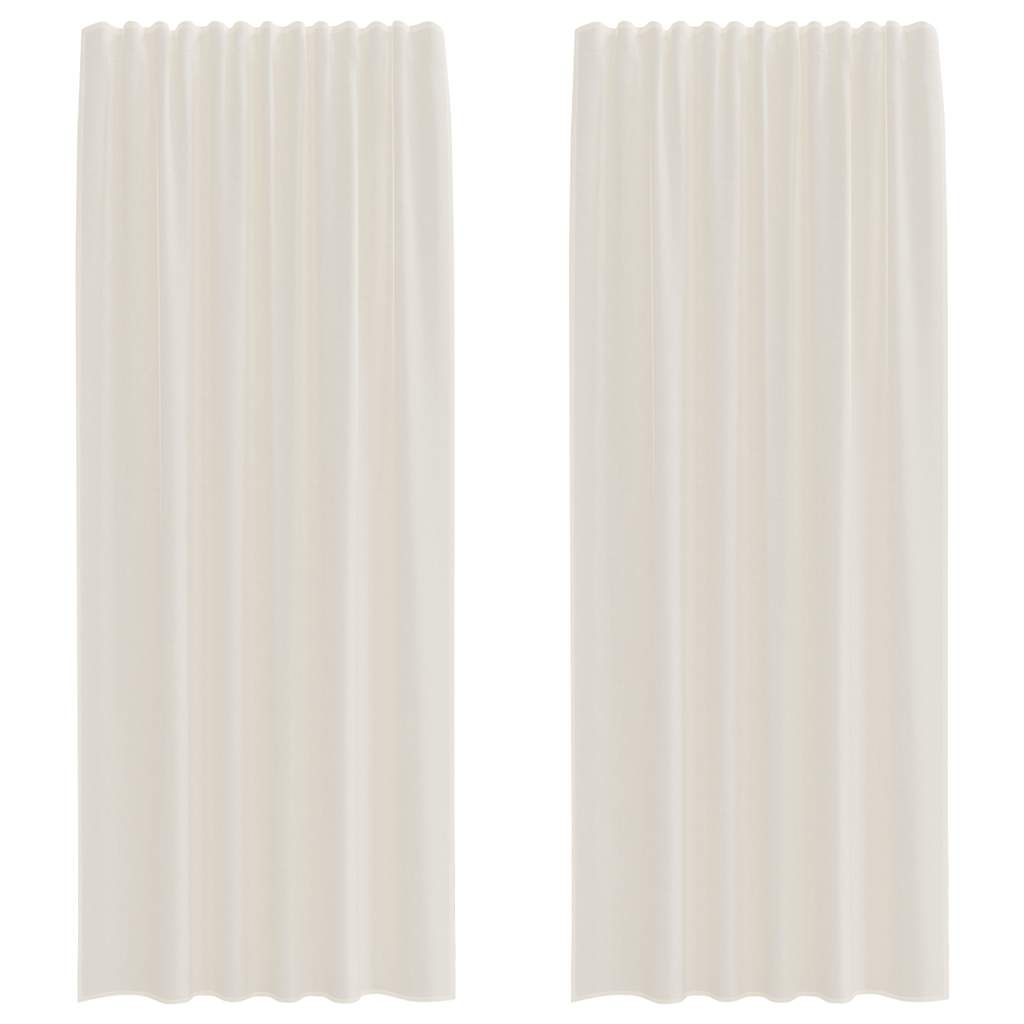Vidaxl rideaux voile avec passe-tringles 2 pcs couleur crème