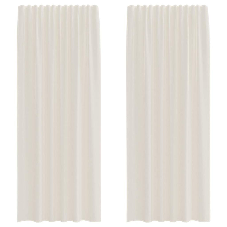 Vidaxl rideaux voile avec passe-tringles 2 pcs couleur crème
