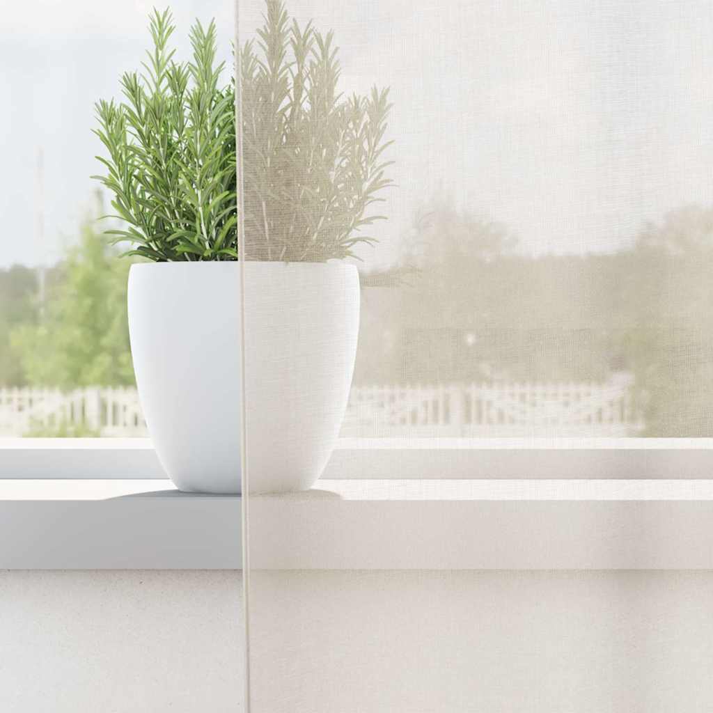 Vidaxl rideaux voile avec passe-tringles 2 pcs couleur crème