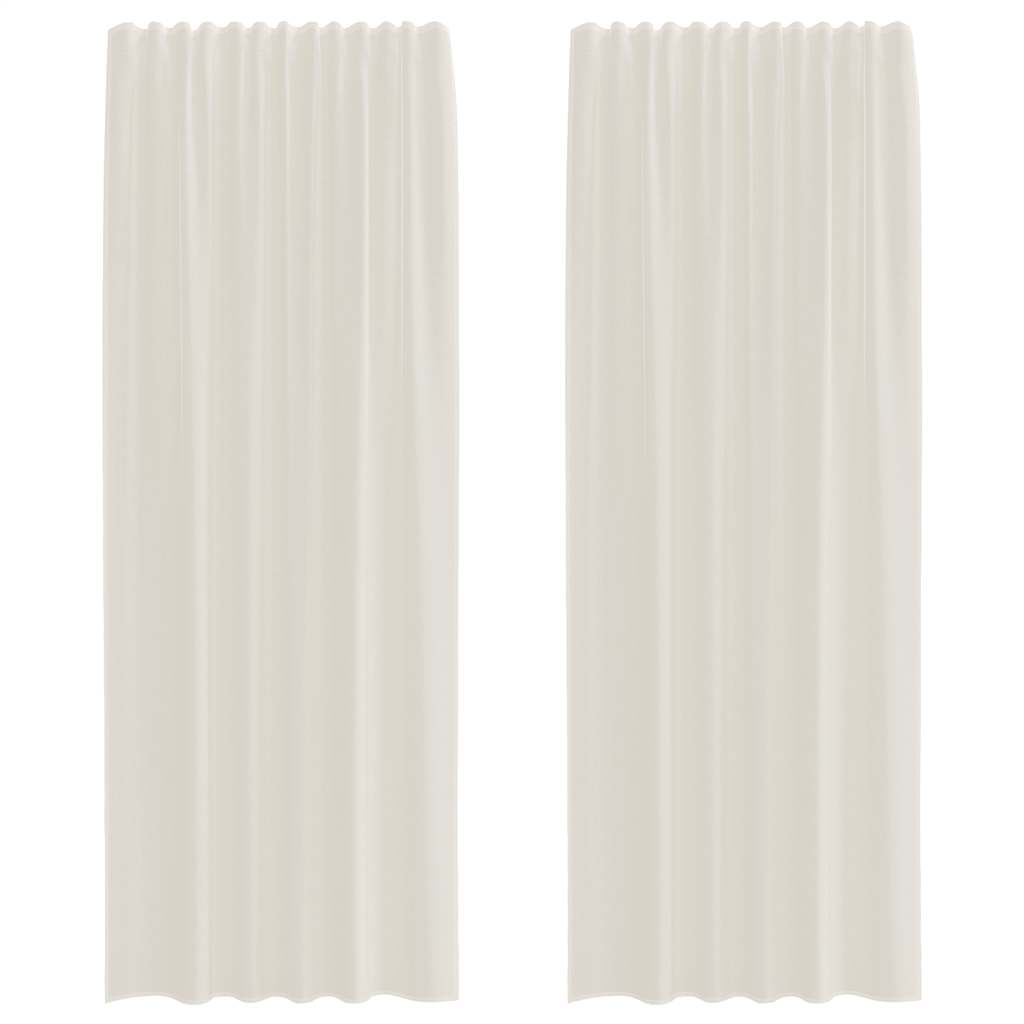 Vidaxl rideaux voile avec passe-tringles 2 pcs couleur crème
