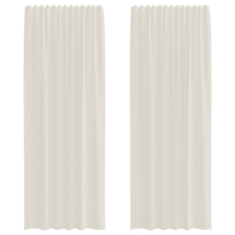 Vidaxl rideaux voile avec passe-tringles 2 pcs couleur crème