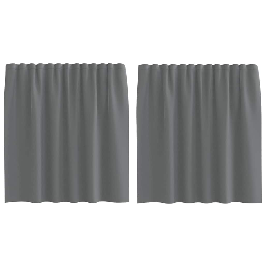 Vidaxl rideaux voile avec passe-tringles 2 pcs gris foncé