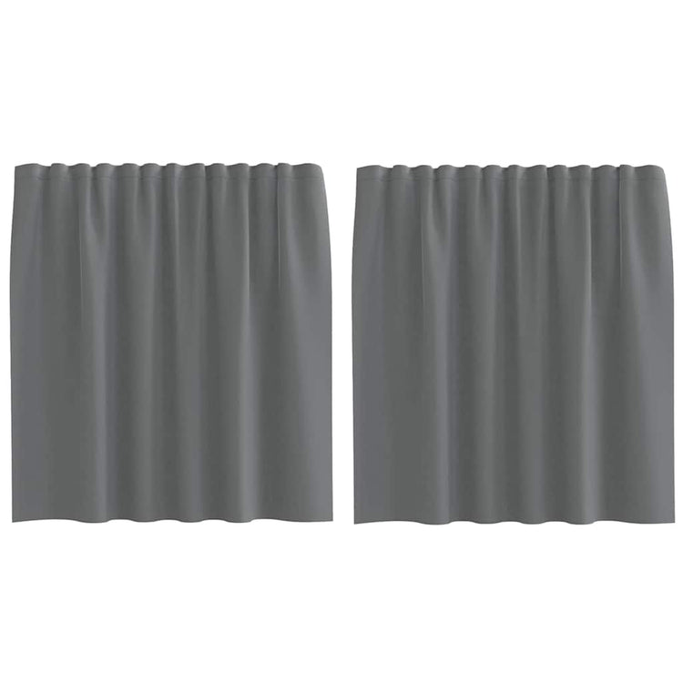 Vidaxl rideaux voile avec passe-tringles 2 pcs gris foncé