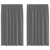 Vidaxl rideaux voile avec passe-tringles 2 pcs gris foncé