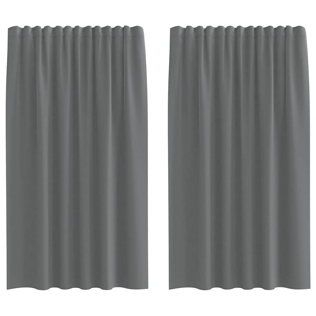 Vidaxl rideaux voile avec passe-tringles 2 pcs gris foncé