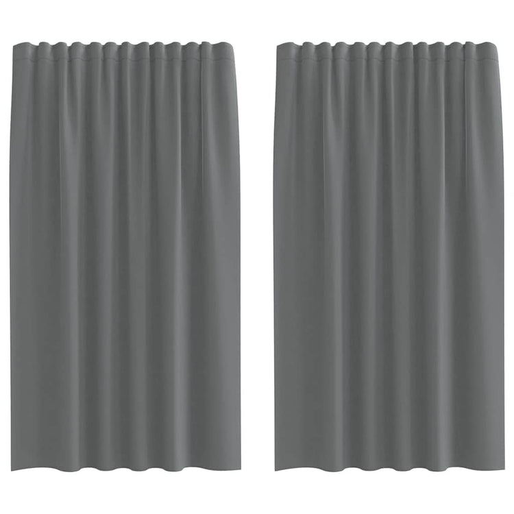 Vidaxl rideaux voile avec passe-tringles 2 pcs gris foncé