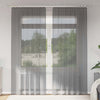 Vidaxl rideaux voile avec passe-tringles 2 pcs gris foncé