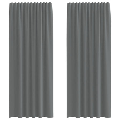 Vidaxl rideaux voile avec passe-tringles 2 pcs gris foncé