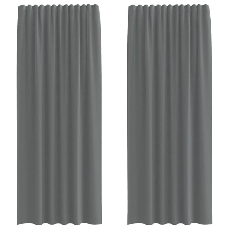 Vidaxl rideaux voile avec passe-tringles 2 pcs gris foncé