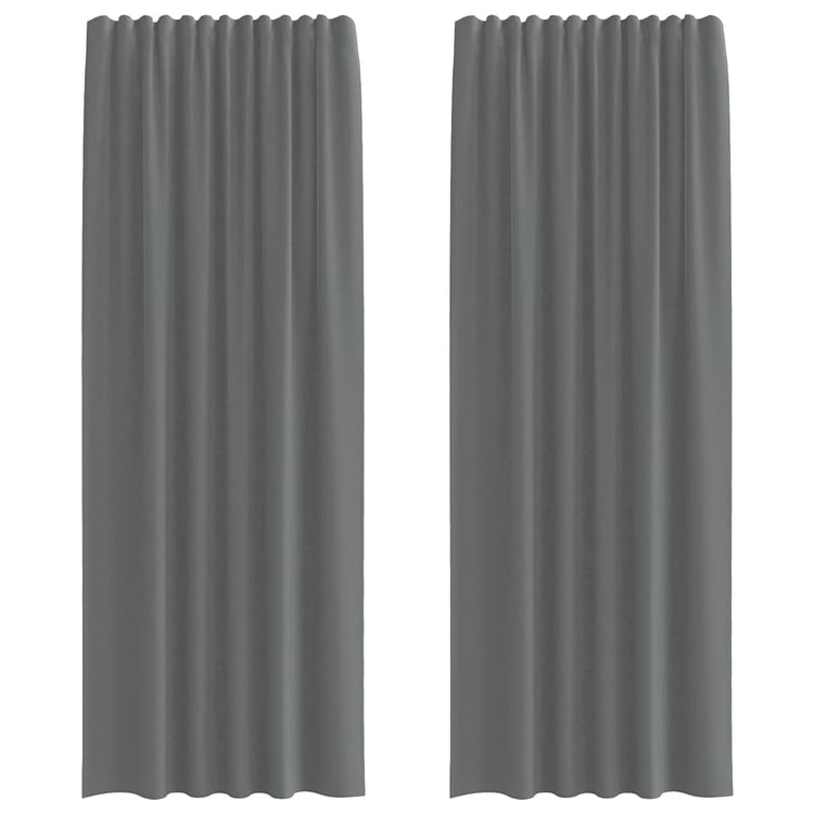 Vidaxl rideaux voile avec passe-tringles 2 pcs gris foncé
