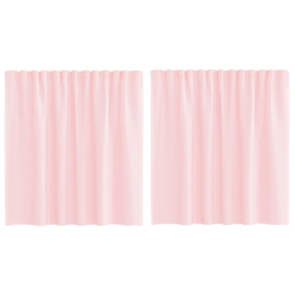 Vidaxl rideaux voile avec passe-tringles 2 pcs rose clair