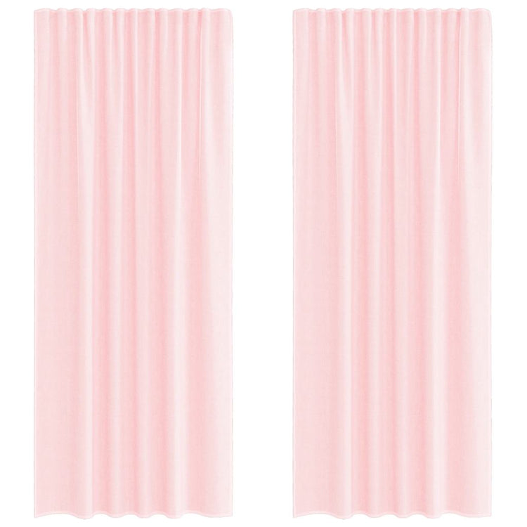 Vidaxl rideaux voile avec passe-tringles 2 pcs rose clair