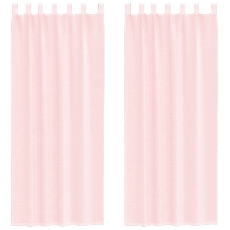 Vidaxl rideaux voile avec passe-tringles 2 pcs rose clair