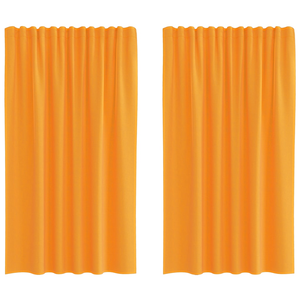 Vidaxl rideaux voile avec passe-tringles 2 pcs orange