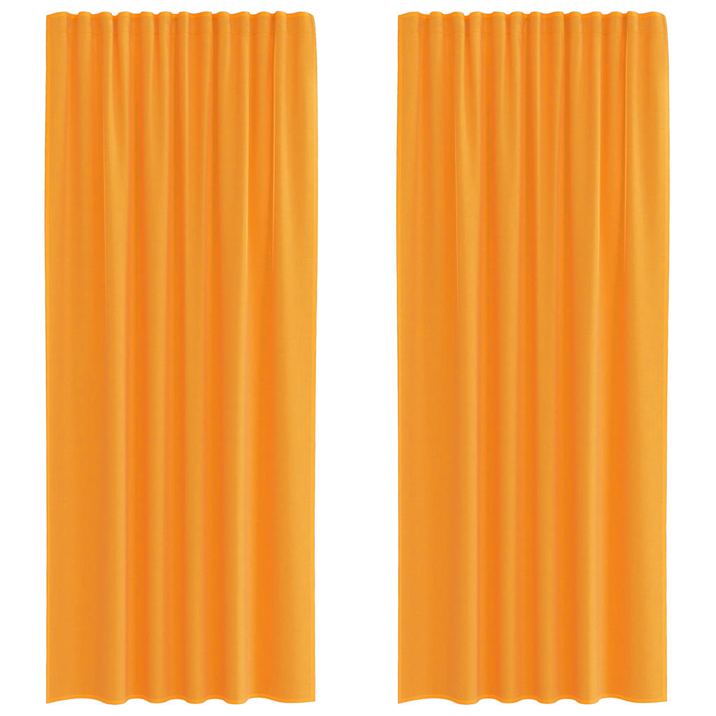 Vidaxl rideaux voile avec passe-tringles 2 pcs orange