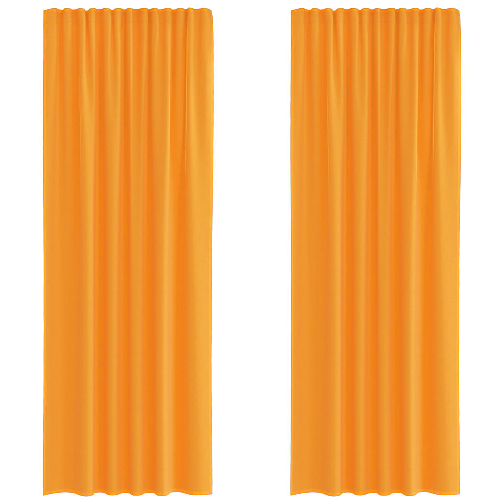 Vidaxl rideaux voile avec passe-tringles 2 pcs orange