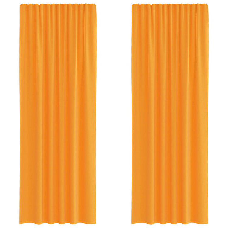 Vidaxl rideaux voile avec passe-tringles 2 pcs orange