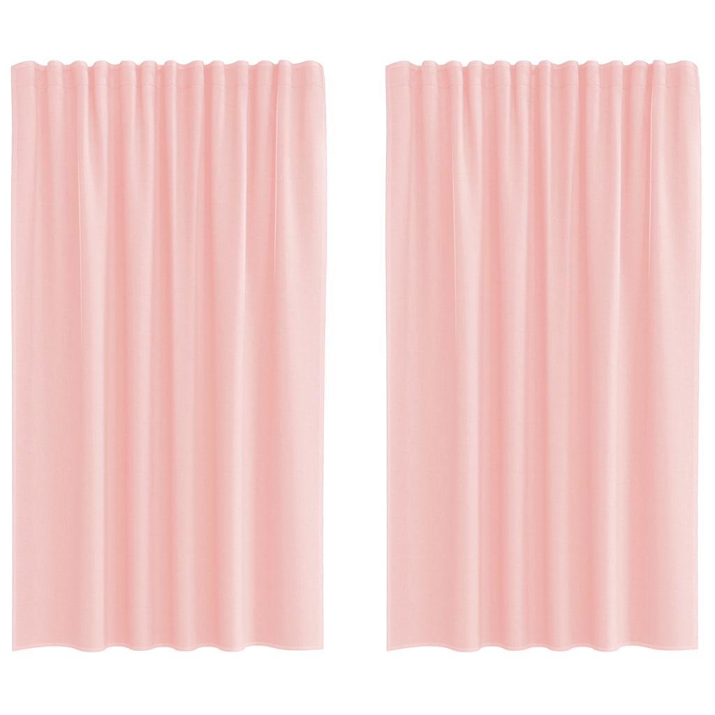 Vidaxl rideaux voile avec passe-tringles 2 pcs rose