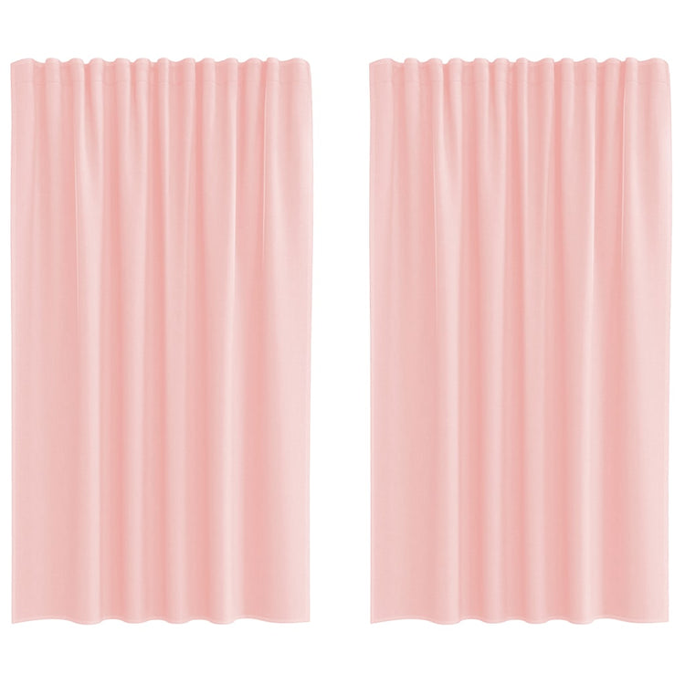 Vidaxl rideaux voile avec passe-tringles 2 pcs rose