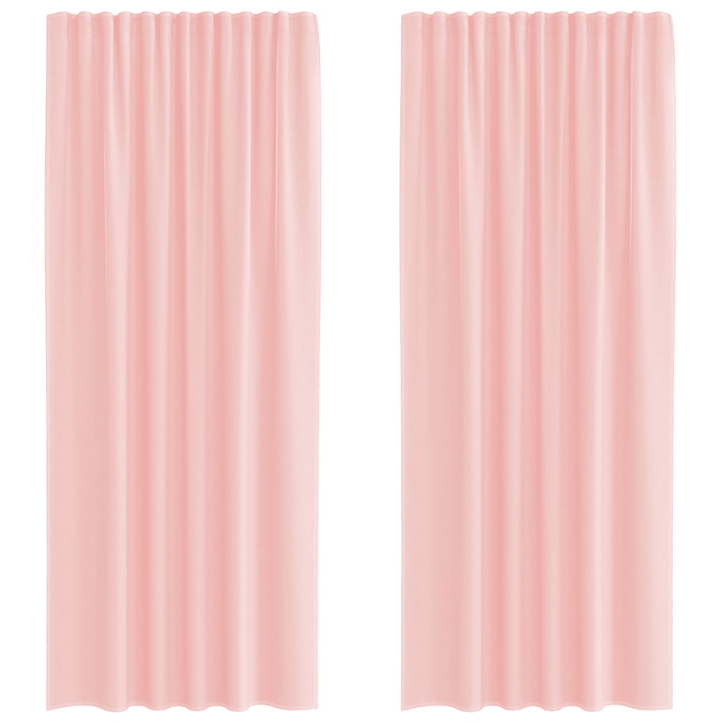 Vidaxl rideaux voile avec passe-tringles 2 pcs rose