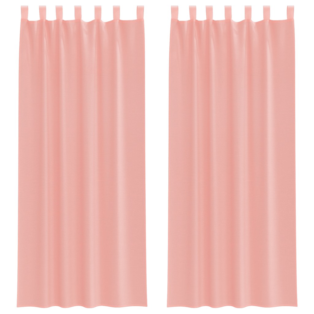 Vidaxl rideaux voile avec passe-tringles 2 pcs rose