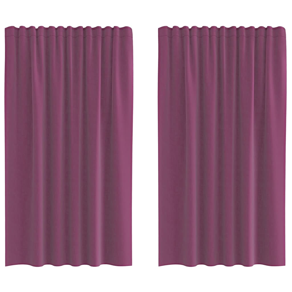 Vidaxl rideaux voile avec passe-tringles 2 pcs violet