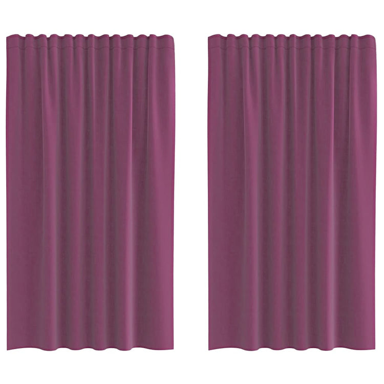 Vidaxl rideaux voile avec passe-tringles 2 pcs violet