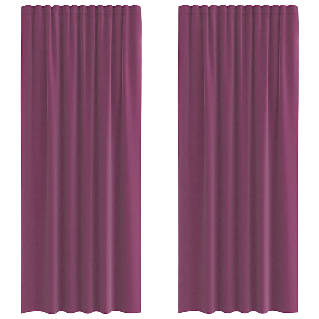 Vidaxl rideaux voile avec passe-tringles 2 pcs violet