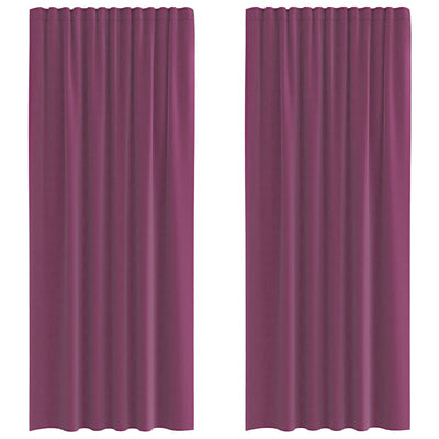 Vidaxl rideaux voile avec passe-tringles 2 pcs violet